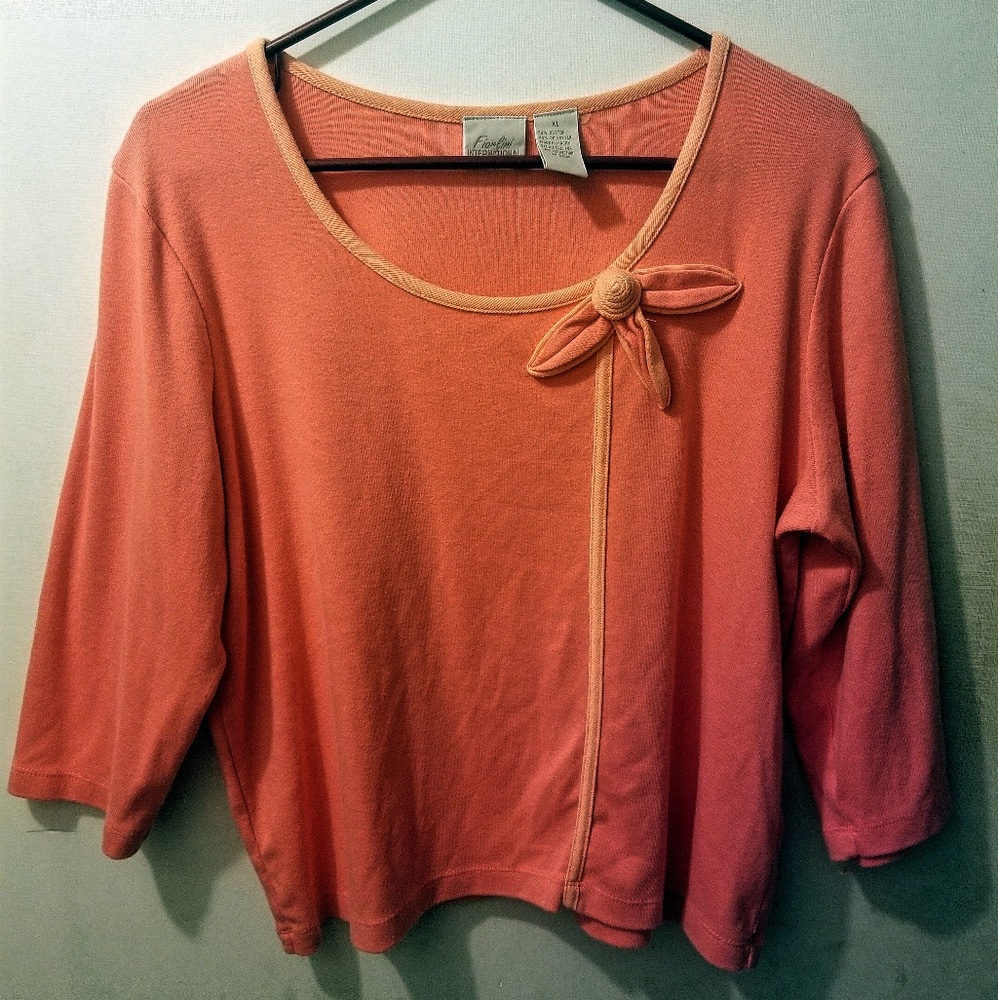 Fiorlini coral (orange/pink) scoop-neck sweater